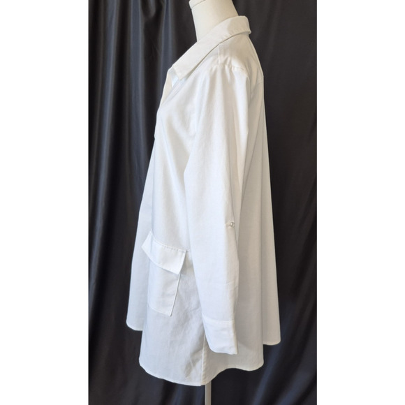 New The Shirt Rochelle Behrens White Cotton The Raya Shirt Dress Medium - Picture 5 of 9